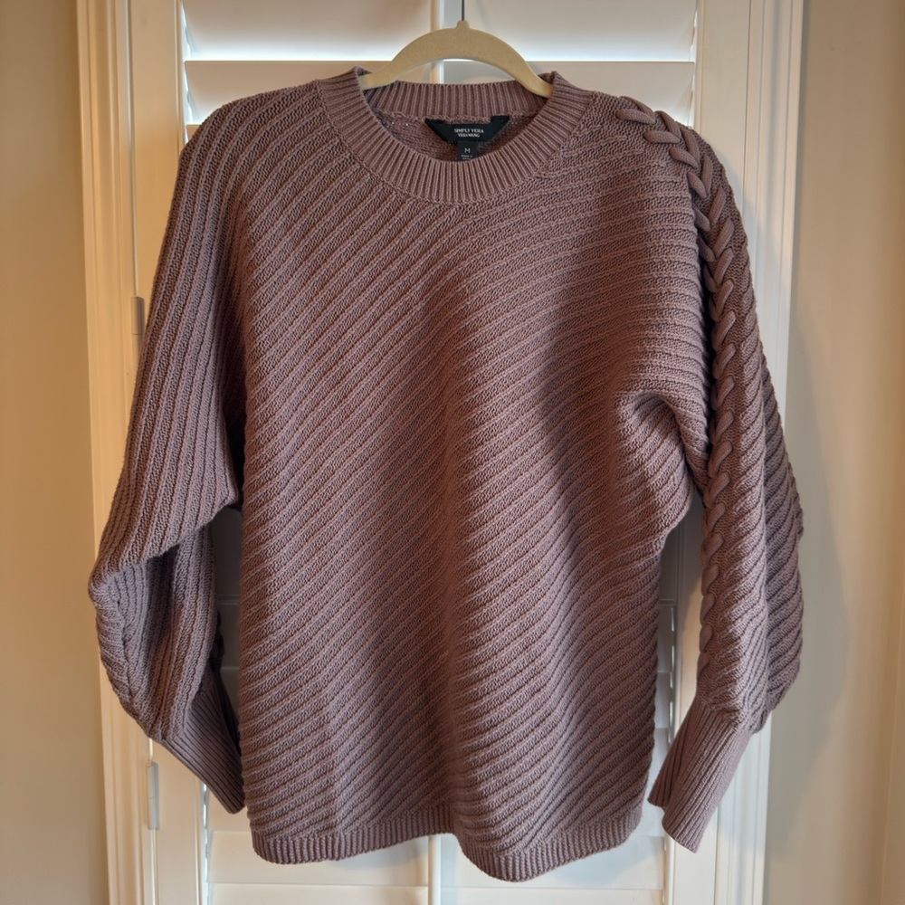 Simply Vera Vera Wang Mauve Knit Sweater Size Medium